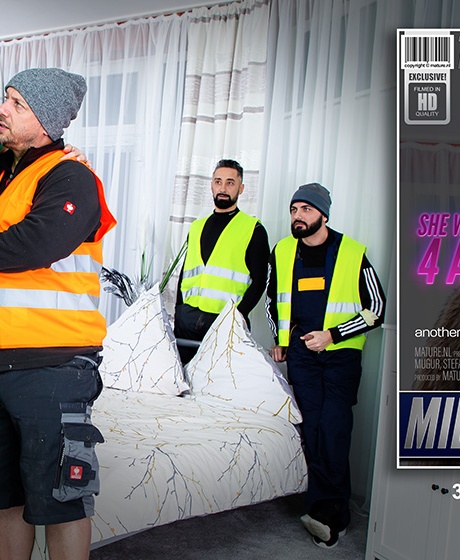 Большая сиськастая блондинка-пума Таня Вираго трахается со строительными рабочими 11